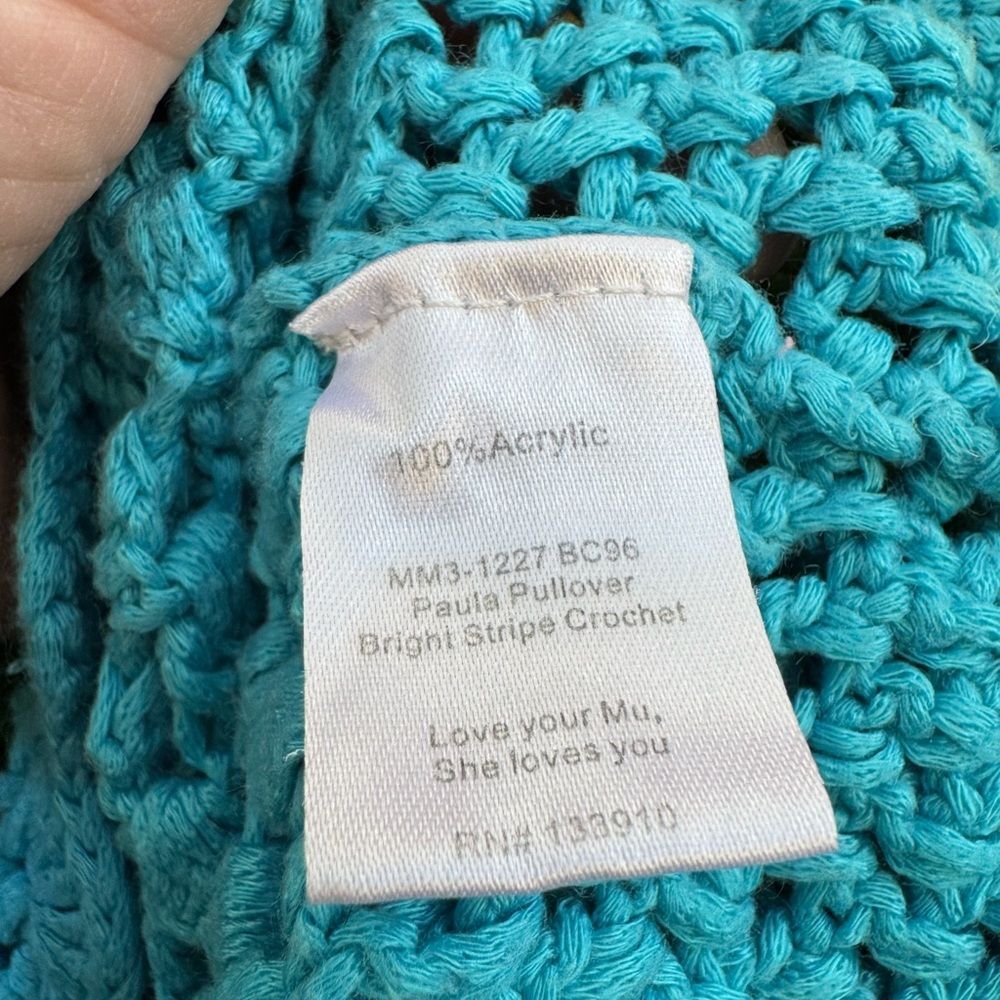 Show Me Your Mumu Women's Paula Colorful Color-block Crochet Pullover Size Small - Picture 8 of 8